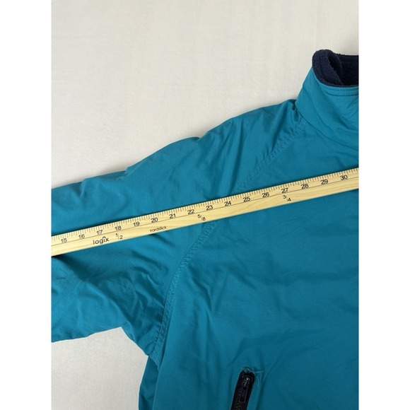 Vintage Swingster Bomber Polar Fleece Lined Jacket Large Napa Pennzoil Teal USA - Picture 8 of 8